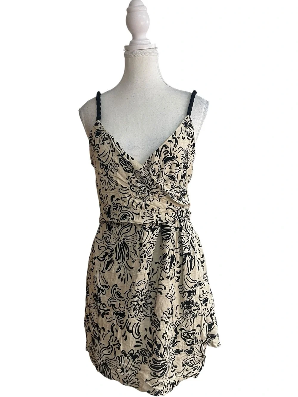 Zara Printed Rustic Playsuit Romper Ecru Black